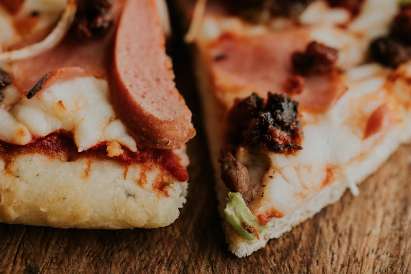 Meat lovers pizza with sausage ham and bacon